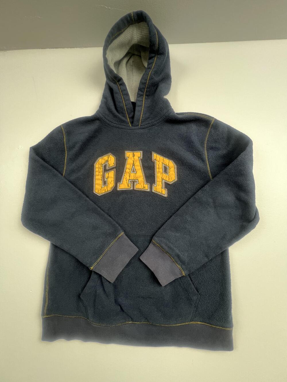 GapKids Hoodie Youth XXL 14-16 Gray Pullover Fleece GAP Logo Sweatshirt